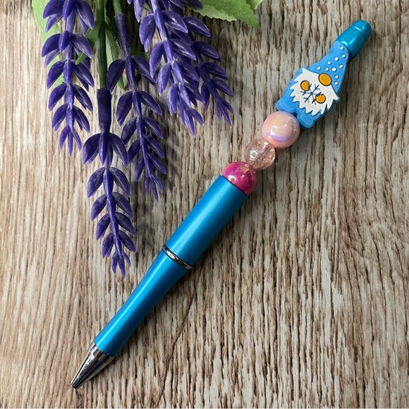 Handcrafted Gnome Grinch Pens Beaded Unique Artisan Gifts Office Accessories - Picture 6 of 8